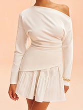 Asymmetric One-Shoulder Top and Ruffled Skirt Set